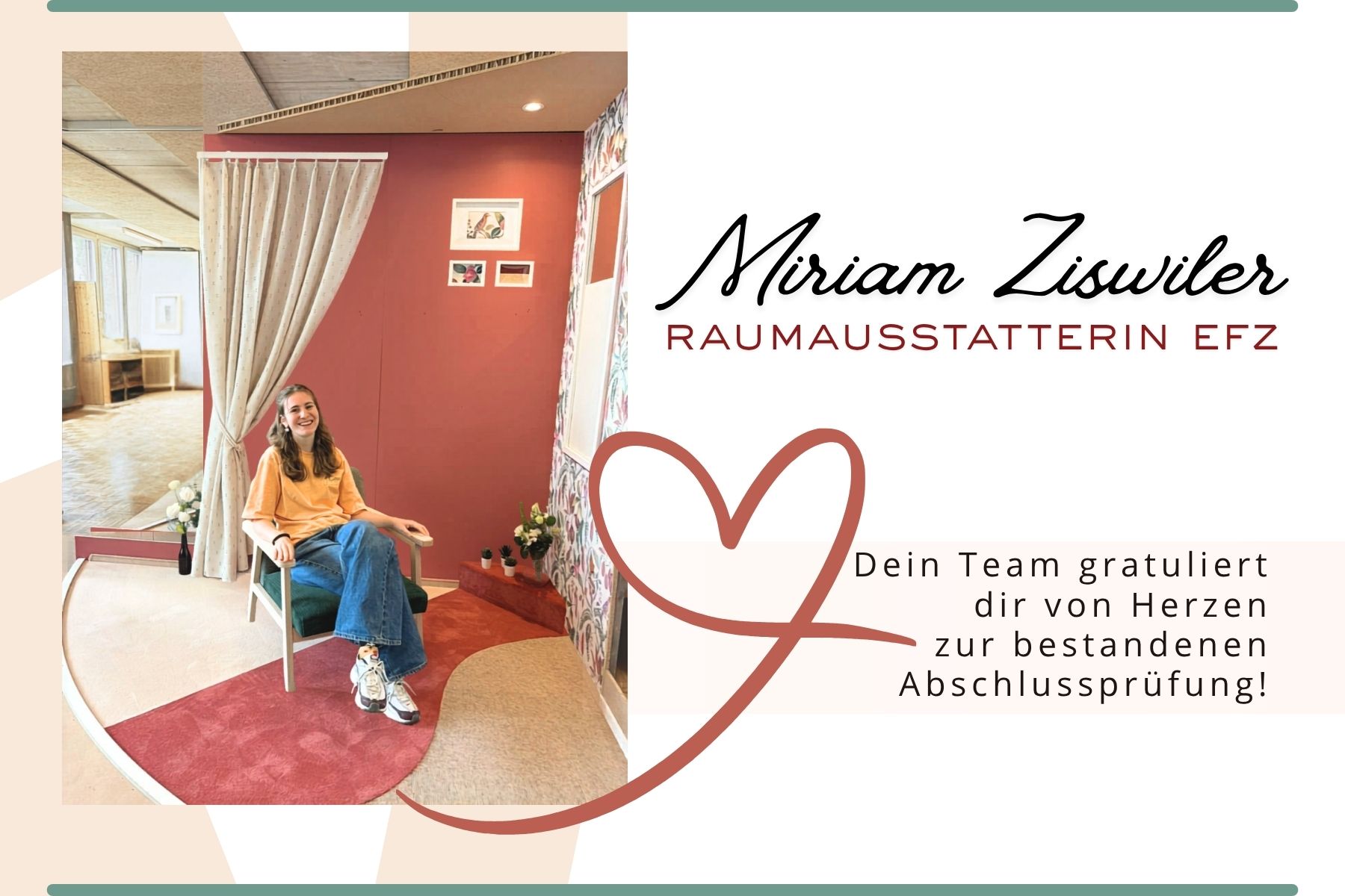 ERFOLGreicher Abschluss Raumausstatter Miriam